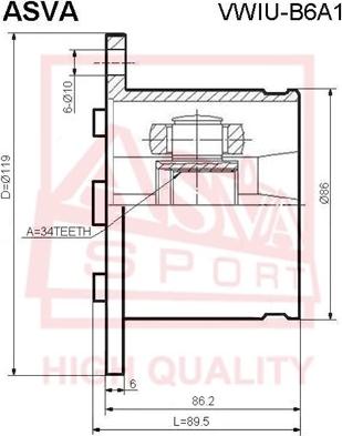 ASVA VWIU-B6A1 - Kit giunti, Semiasse autozon.pro