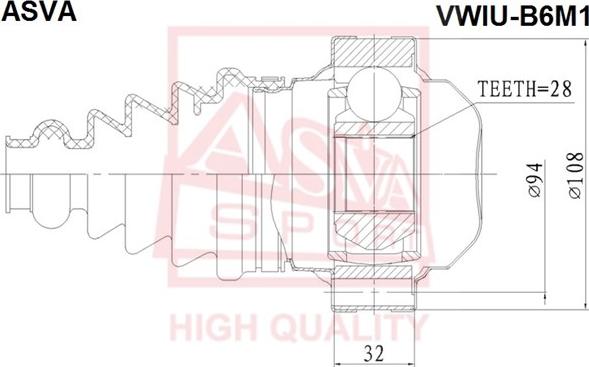 ASVA VWIU-B6M1 - Kit giunti, Semiasse autozon.pro