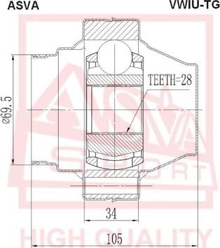 ASVA VWIU-TG - Kit giunti, Semiasse autozon.pro