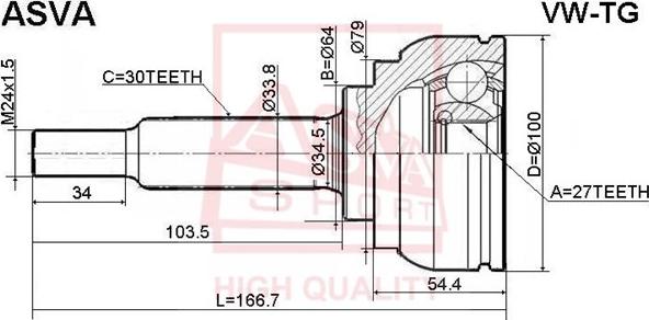 ASVA VW-TG - Kit giunti, Semiasse autozon.pro