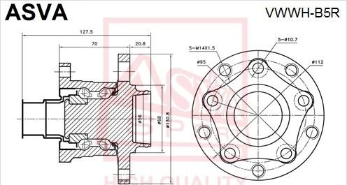 ASVA VWWH-B5R - Mozzo ruota autozon.pro