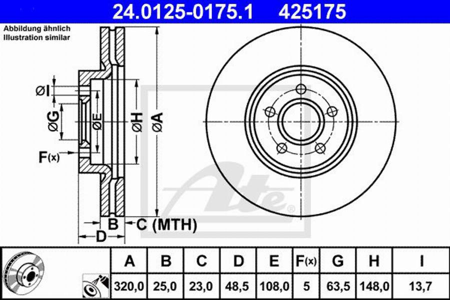 ATE 425175 - Discofreno autozon.pro