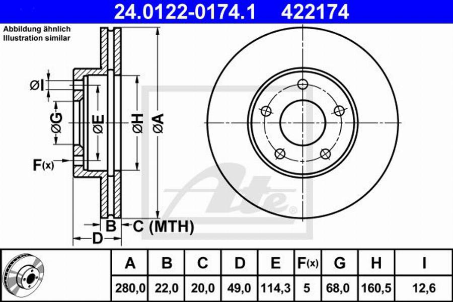 ATE 422174 - Discofreno autozon.pro