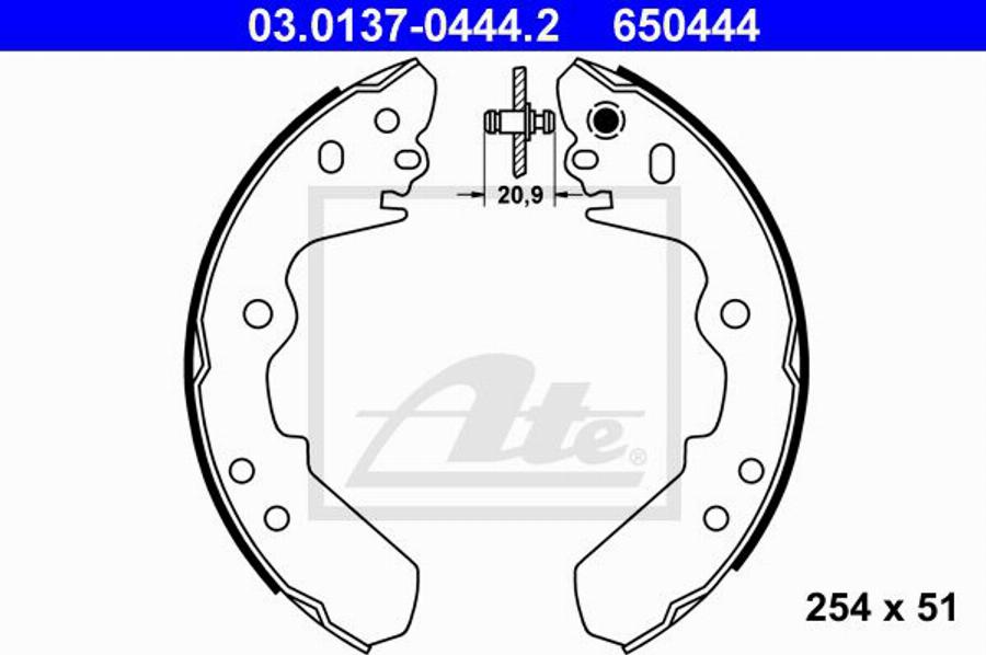 ATE 650444 - Kit ganasce freno autozon.pro