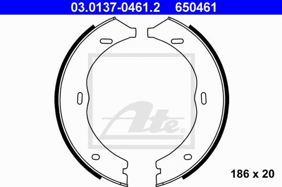 ATE 650461 - Kit ganasce, Freno stazionamento autozon.pro