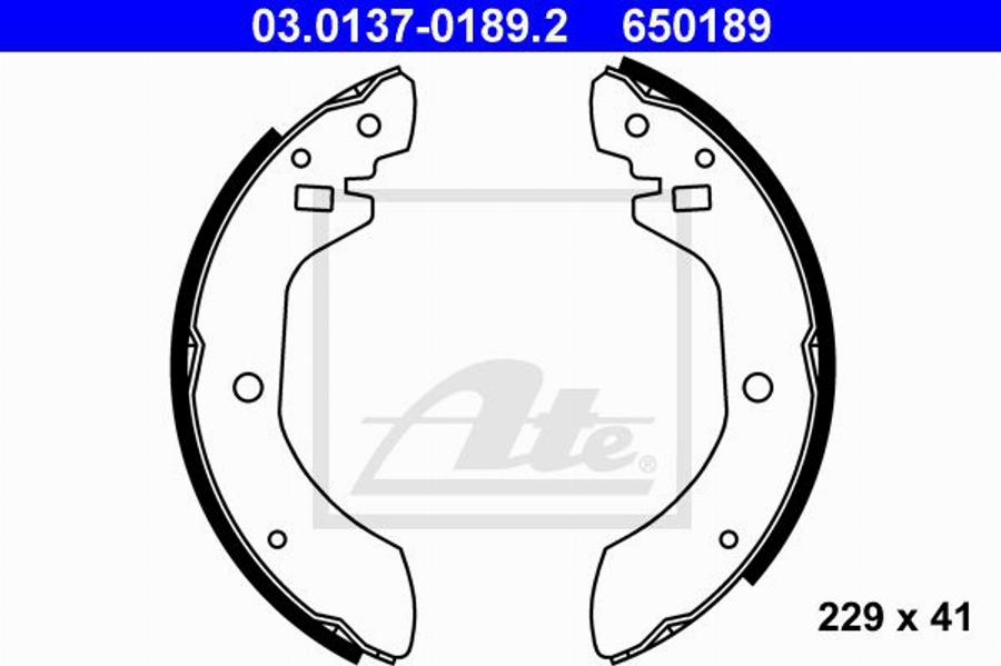 ATE 650189 - Kit ganasce freno autozon.pro