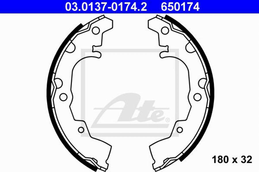 ATE 650174 - Kit ganasce freno autozon.pro