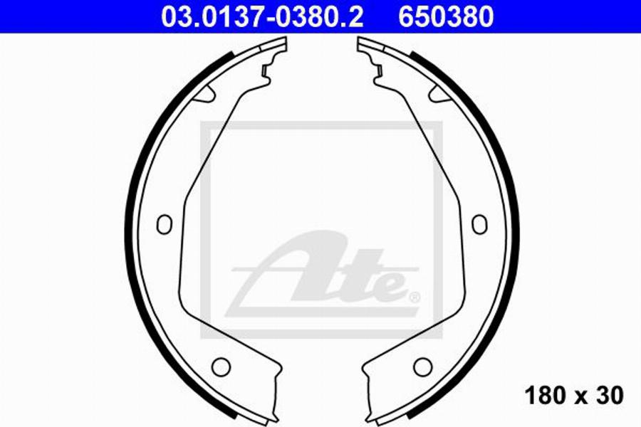 ATE 650380 - Kit ganasce, Freno stazionamento autozon.pro