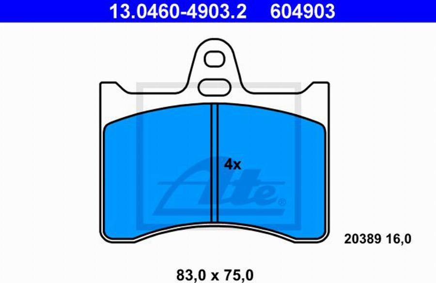 ATE 604903 - Kit pastiglie freno, Freno a disco autozon.pro