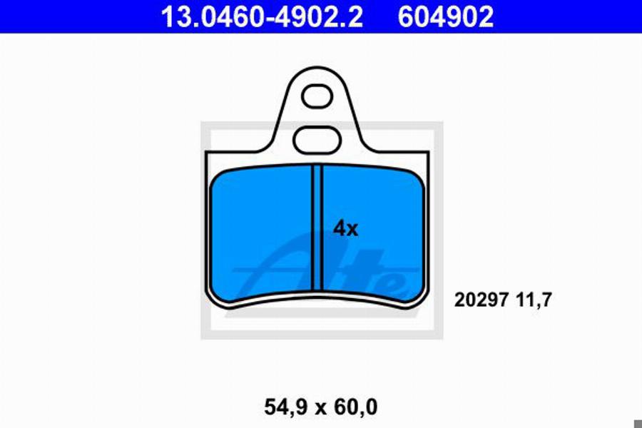 ATE 604902 - Kit pastiglie freno, Freno a disco autozon.pro