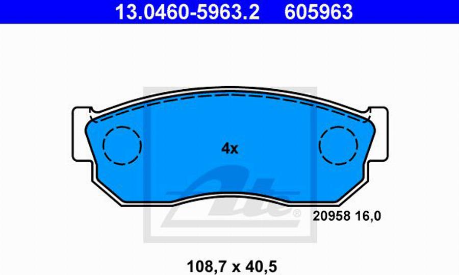 ATE 605963 - Kit pastiglie freno, Freno a disco autozon.pro