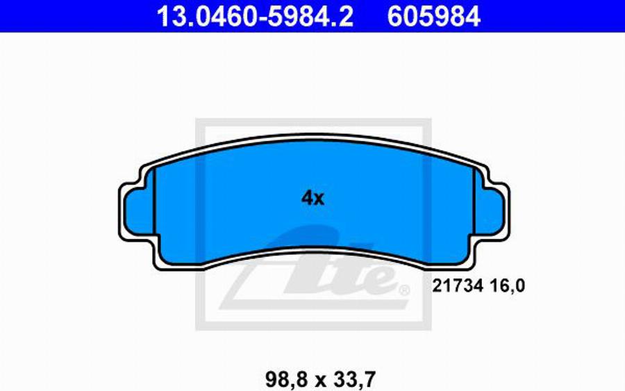 ATE 605984 - Kit pastiglie freno, Freno a disco autozon.pro