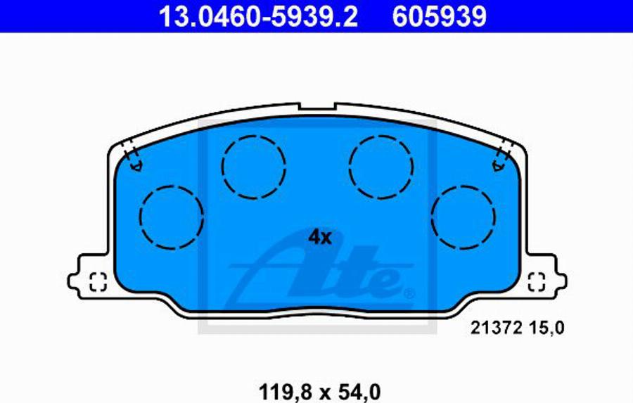 ATE 605939 - Kit pastiglie freno, Freno a disco autozon.pro