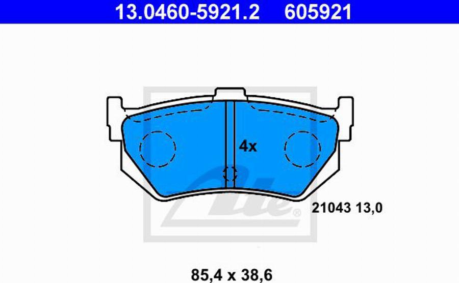 ATE 605921 - Kit pastiglie freno, Freno a disco autozon.pro