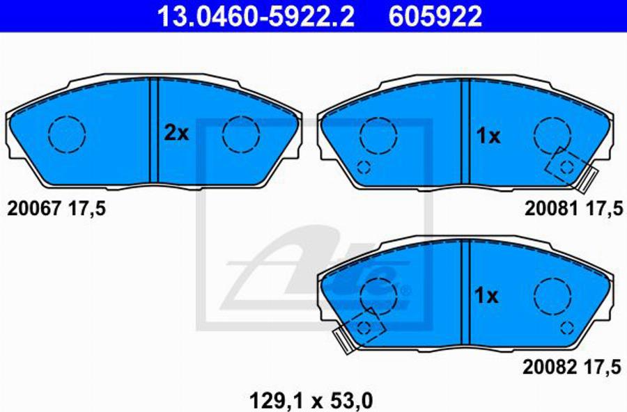 ATE 605922 - Kit pastiglie freno, Freno a disco autozon.pro