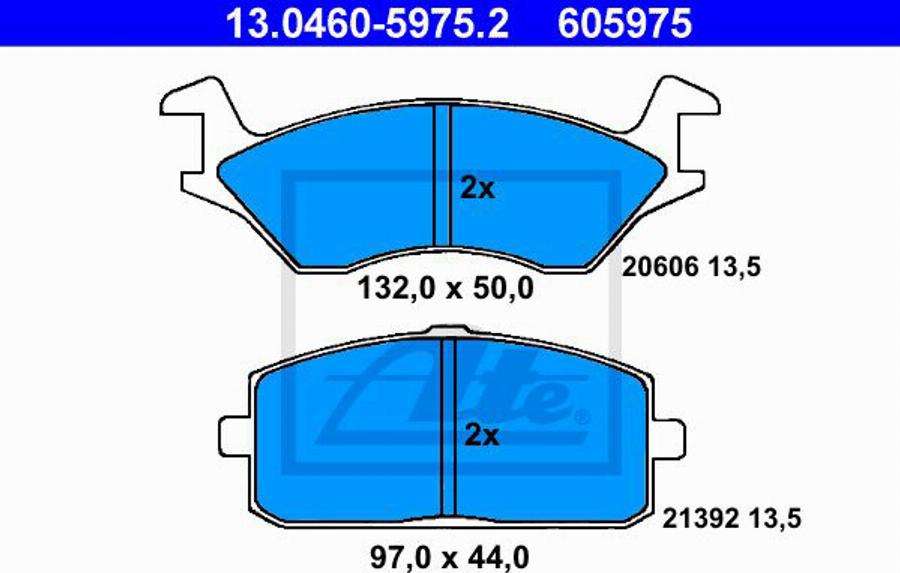 ATE 605975 - Kit pastiglie freno, Freno a disco autozon.pro