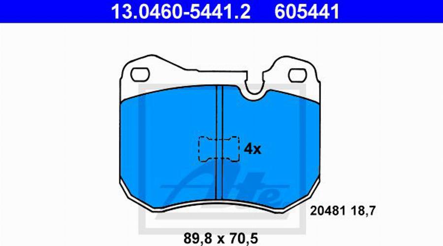 ATE 605441 - Kit pastiglie freno, Freno a disco autozon.pro