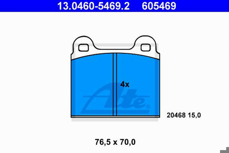 ATE 605469 - Kit pastiglie freno, Freno a disco autozon.pro