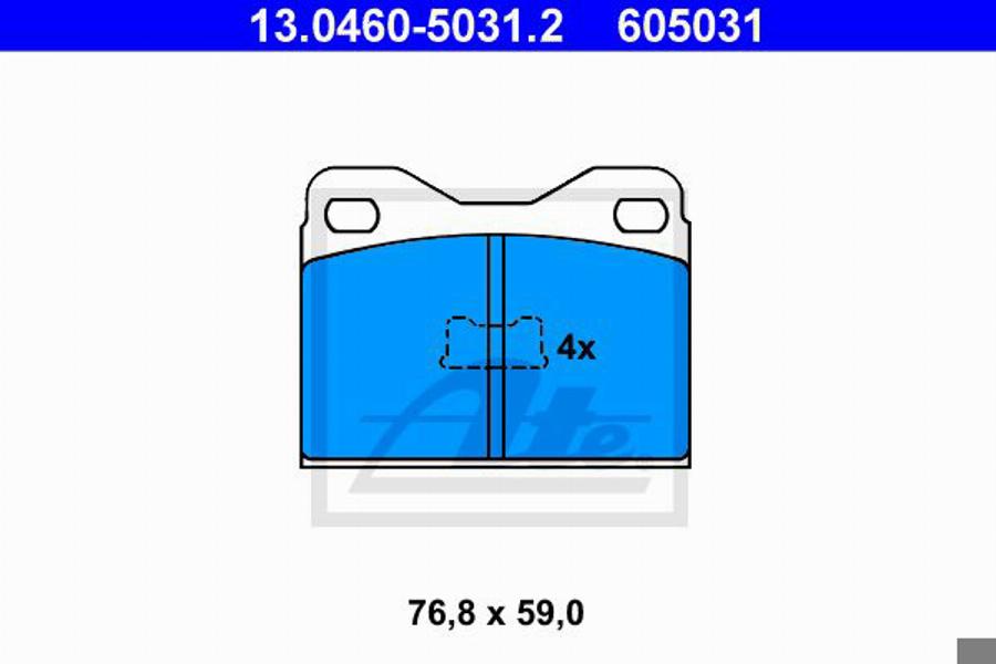 ATE 605031 - Kit pastiglie freno, Freno a disco autozon.pro