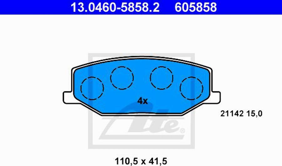 ATE 605858 - Kit pastiglie freno, Freno a disco autozon.pro