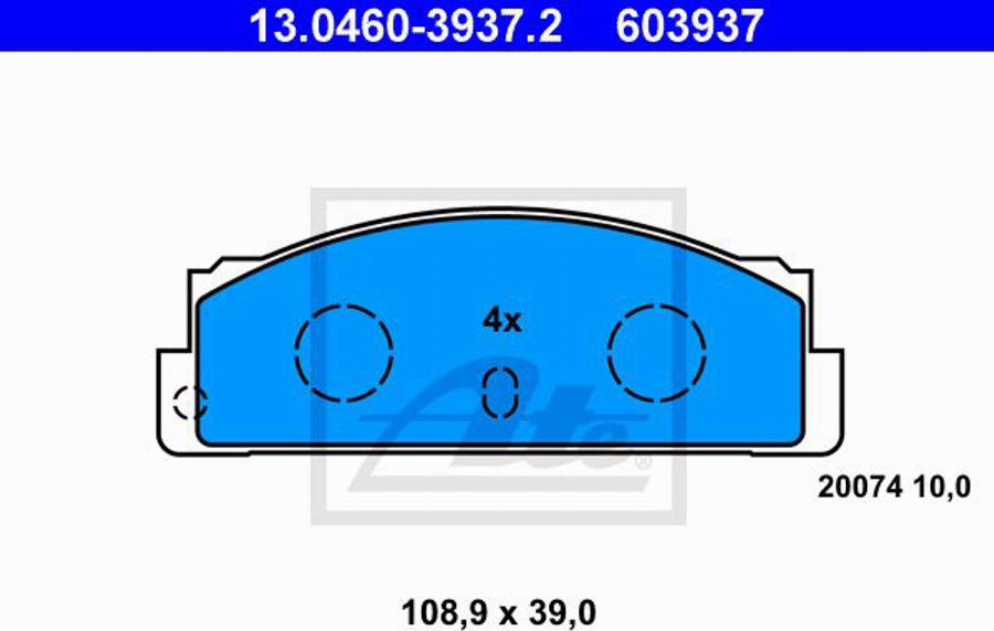 ATE 603937 - Kit pastiglie freno, Freno a disco autozon.pro