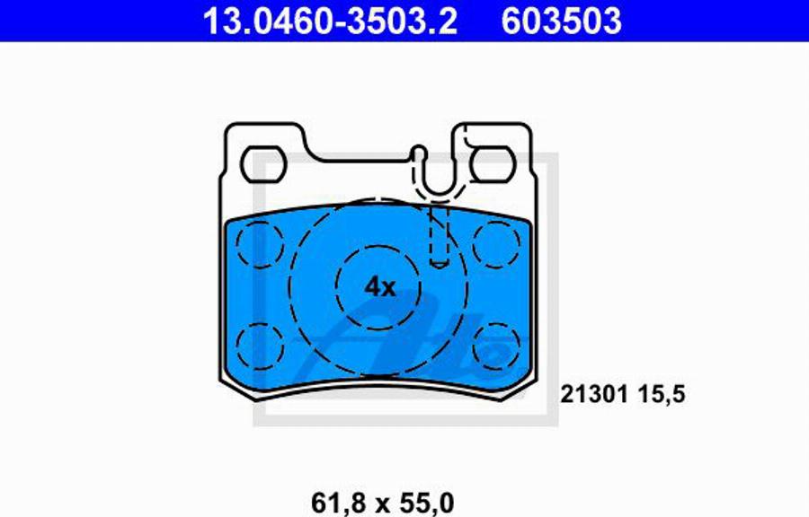 ATE 603503 - Kit pastiglie freno, Freno a disco autozon.pro