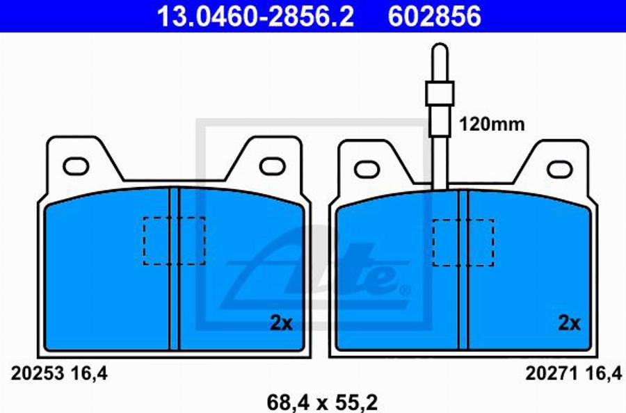 ATE 602856 - Kit pastiglie freno, Freno a disco autozon.pro