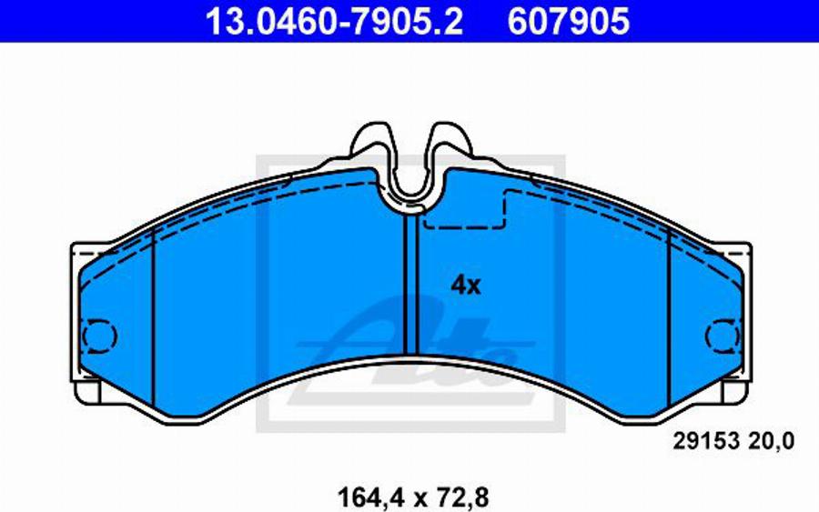 ATE 607905 - Kit pastiglie freno, Freno a disco autozon.pro