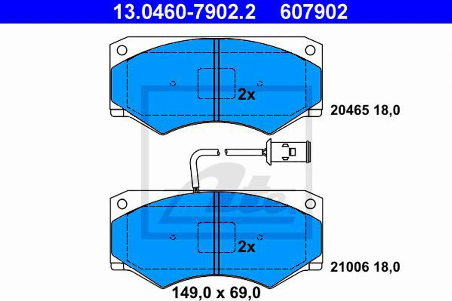 ATE 607902 - Kit pastiglie freno, Freno a disco autozon.pro