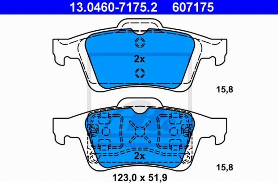 ATE 607175 - Kit pastiglie freno, Freno a disco autozon.pro