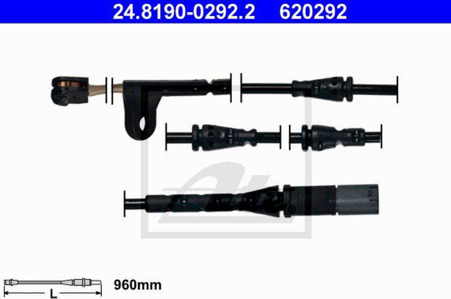 ATE 620292 - Contatto segnalazione, Usura past. freno / mat. d'attrito autozon.pro