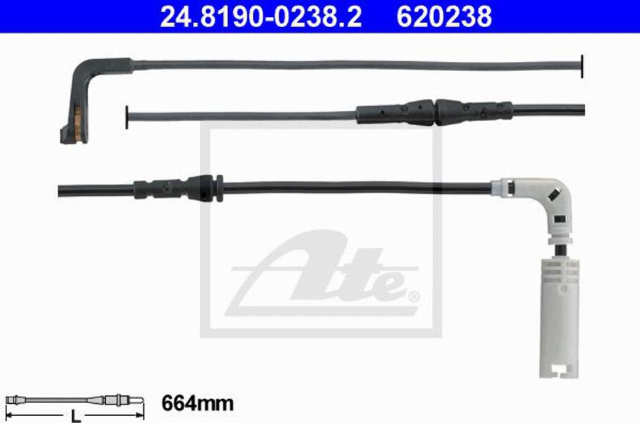 ATE 620238 - Contatto segnalazione, Usura past. freno / mat. d'attrito autozon.pro