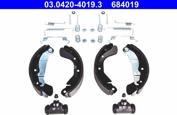 ATE 03.0420-4019.3 - Kit ganasce freno autozon.pro