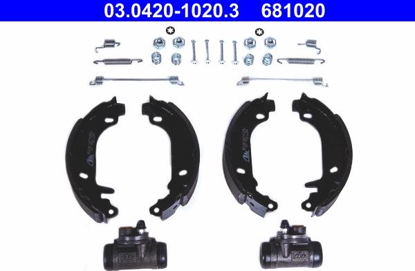 ATE 03.0420-1020.3 - Kit ganasce freno autozon.pro