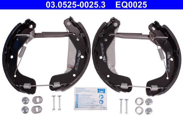 ATE 03.0525-0025.3 - Kit ganasce freno autozon.pro