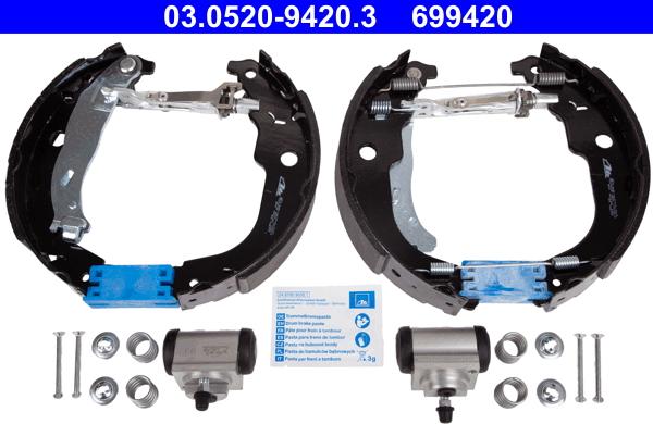 ATE 03.0520-9420.3 - Kit ganasce freno autozon.pro