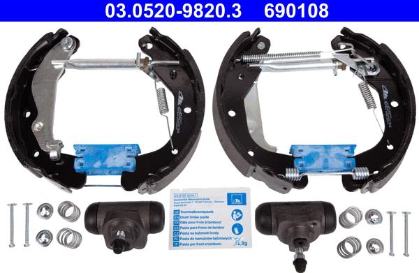 ATE 03.0520-9820.3 - Kit ganasce freno autozon.pro