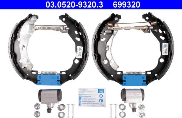 ATE 03.0520-9320.3 - Kit ganasce freno autozon.pro