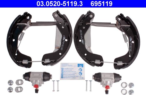 ATE 03.0520-5119.3 - Kit ganasce freno autozon.pro