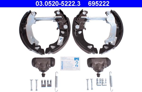 ATE 03.0520-5222.3 - Kit ganasce freno autozon.pro