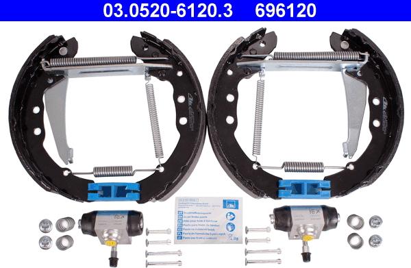 ATE 03.0520-6120.3 - Kit ganasce freno autozon.pro