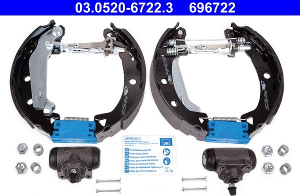 ATE 03.0520-6722.3 - Kit ganasce freno autozon.pro