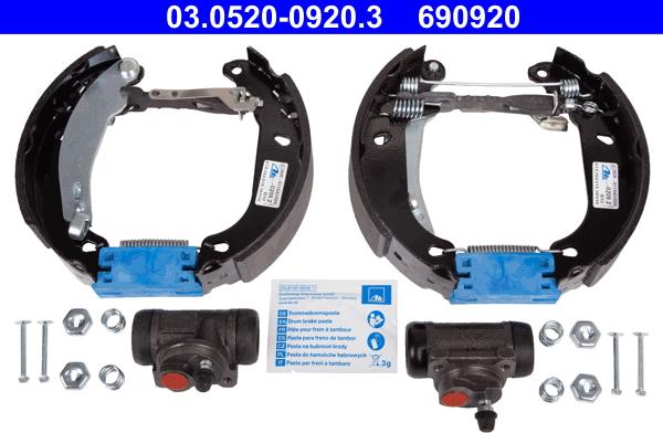 ATE 03.0520-0920.3 - Kit ganasce freno autozon.pro