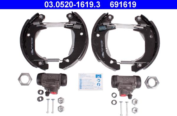 ATE 03.0520-1619.3 - Kit ganasce freno autozon.pro