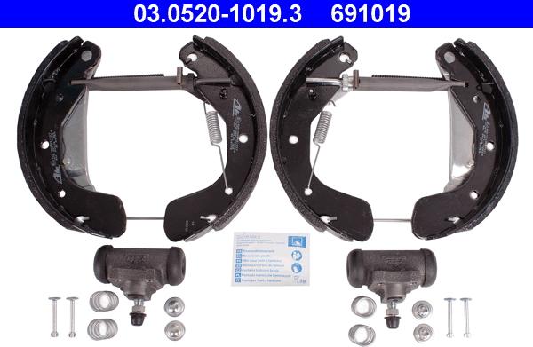 ATE 03.0520-1019.3 - Kit ganasce freno autozon.pro