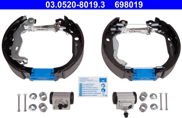 ATE 03.0520-8019.3 - Kit ganasce freno autozon.pro