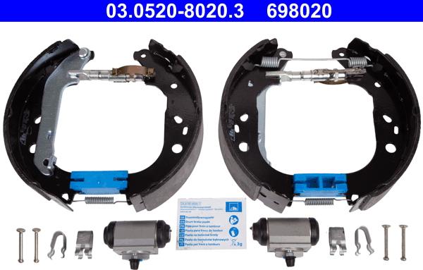 ATE 03.0520-8020.3 - Kit ganasce freno autozon.pro