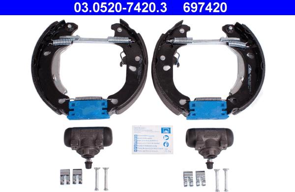 ATE 03.0520-7420.3 - Kit ganasce freno autozon.pro