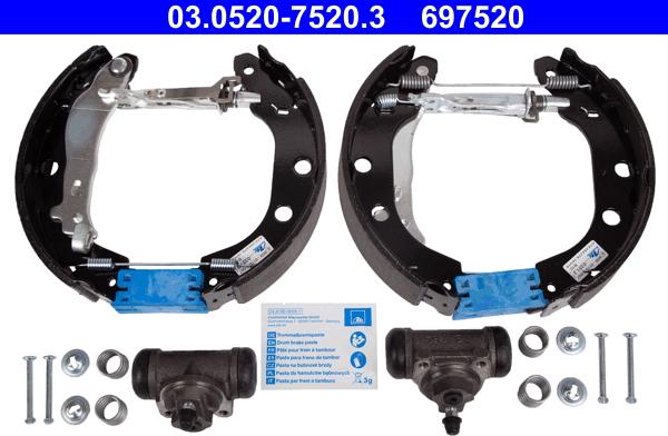 ATE 03.0520-7520.3 - Kit ganasce freno autozon.pro