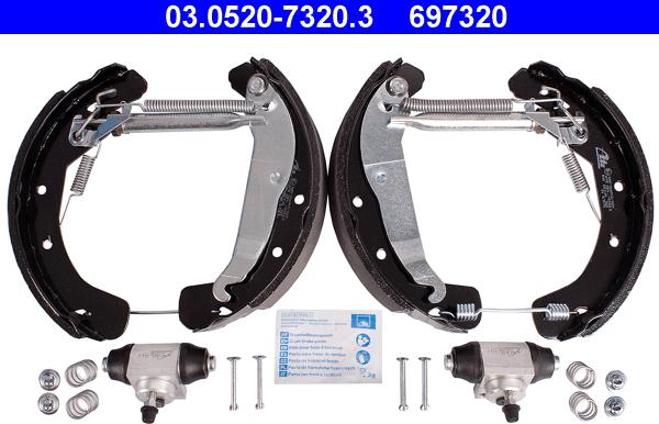 ATE 03.0520-7320.3 - Kit ganasce freno autozon.pro